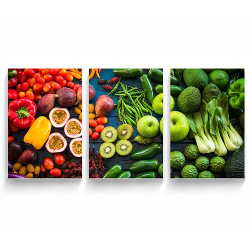 Cuadro Decorativo Canvas Frutas y verduras 180x90