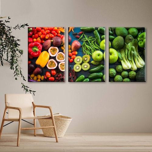 Cuadro Decorativo Canvas Frutas y verduras 180x90