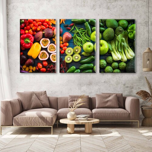 Cuadro Decorativo Canvas Frutas y verduras 200x100