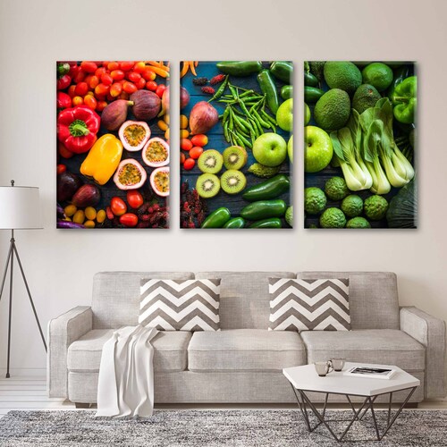 Cuadro Decorativo Canvas Frutas y verduras 150x50