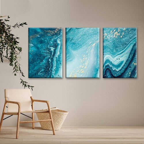 Cuadro Decorativo Canvas Oceano abstracto 80x40