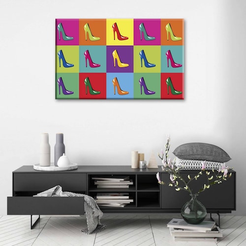 Cuadro Decorativo Canvas Tacones Pop Art 75x50