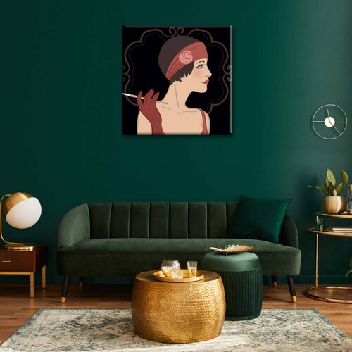 Cuadro Decorativo Canvas Chica Flapper 130x130