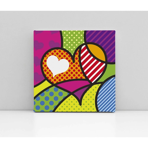 Cuadro Decorativo Canvas Corazón Arte Pop 130x130