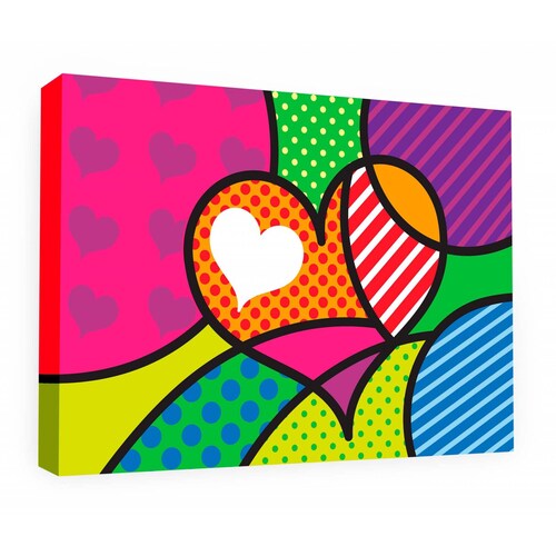 Cuadro Decorativo Canvas Corazón Arte Pop 45x30