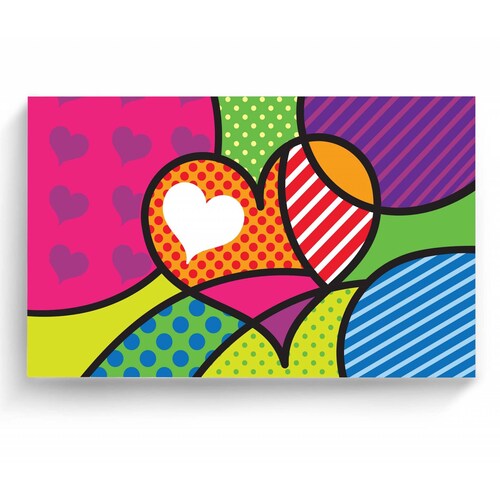 Cuadro Decorativo Canvas Corazón Arte Pop 45x30