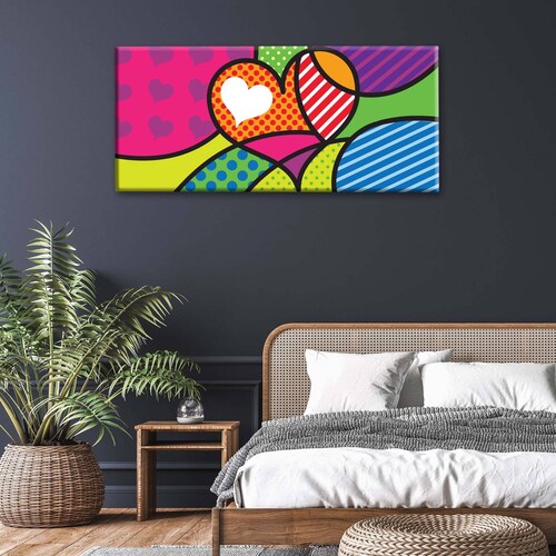 Cuadro Decorativo Canvas Corazón Arte Pop 80x40