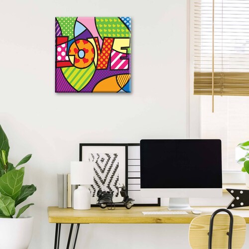 Cuadro Decorativo Canvas Amor Arte Pop 130x130