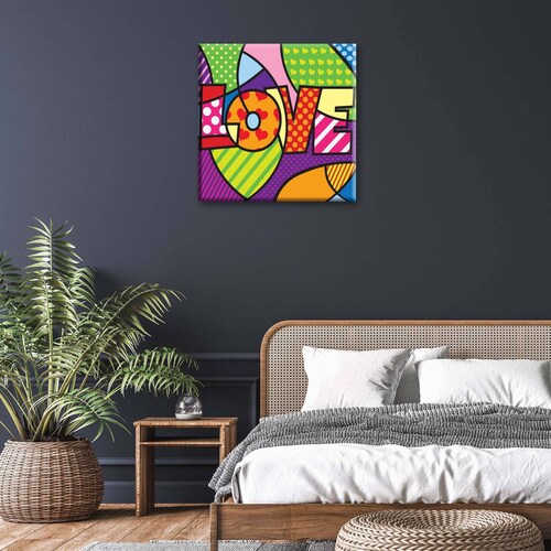Cuadro Decorativo Canvas Amor Arte Pop 130x130