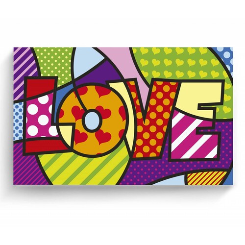 Cuadro Decorativo Canvas Amor Arte Pop 45x30