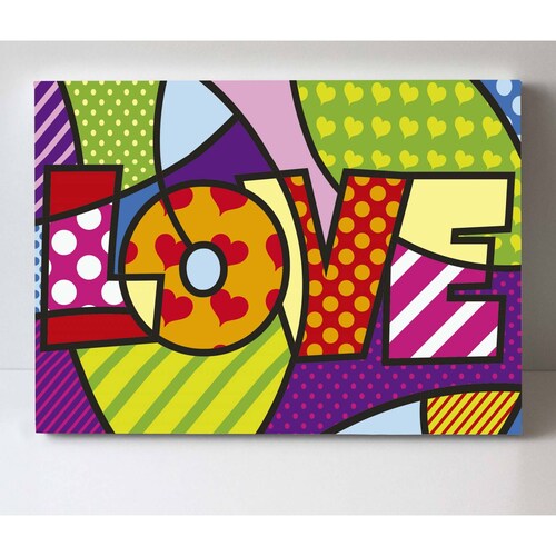 Cuadro Decorativo Canvas Amor Arte Pop 45x30
