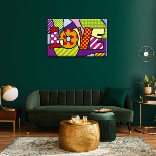 Cuadro Decorativo Canvas Amor Arte Pop 45x30