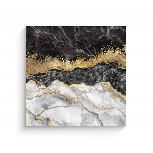 Cuadro Decorativo Canvas mármol de moda color oro 100x100