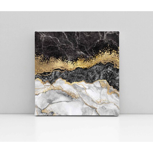 Cuadro Decorativo Canvas mármol de moda color oro 100x100
