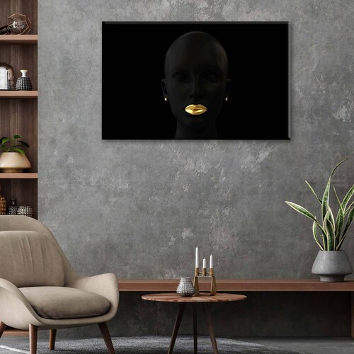 Cuadro Decorativo Canvas Maniquí minimalista negro 135x90