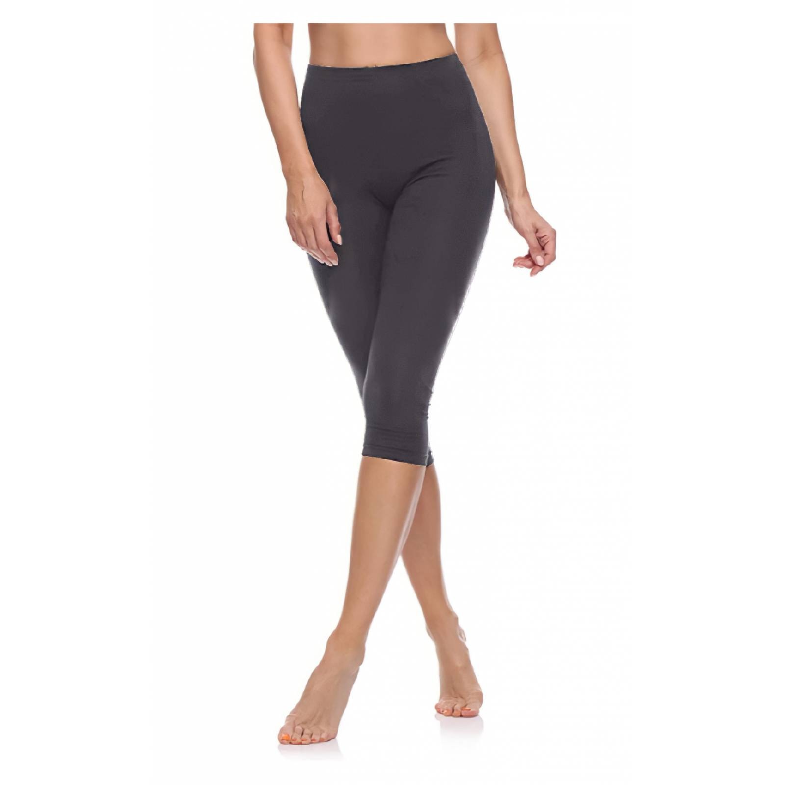 Leggings Deportivos Gris Capri Grueso Gym Leggings Mujer