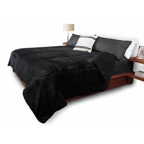 Edredón Térmico - Cobertor Negro Liso King Size