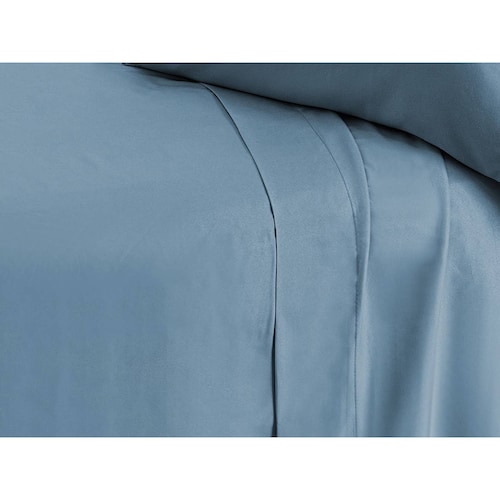 Juego de Sábanas Microfibra Color Azul Plumbago King Size