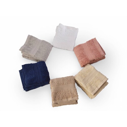 Toalla Facial Set 4 Pzs Blanca 100% Algodón 34x34cm Dormireal