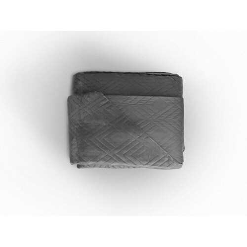 Colcha Velvet Terciopelo Gris Individual + Funda Dormireal