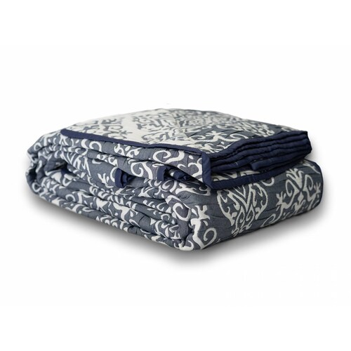 Colcha Medallón de Jacquard Doble vista Matrimonial Dormireal.