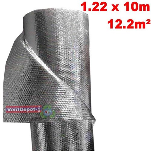 Aislante Térmico de Calor, MXBLH-004-1, 1.22x15m, 3mm, -51 a 82C, Metalizado 0.1mm, Micro Celdas 3mm, Metalizado 0.1mm, Burbuja 3/16mm, Metalizado., BubbleTherm
