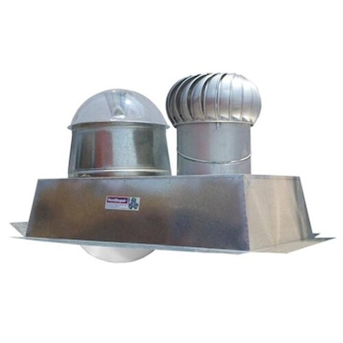 Ventilador Giratorio Ecologico MXBTR-017 16" Diámetro Domo 27 metros cuadrados 17" Diámetro Turbina Aluminio Base Galvanizada 28x52" 1 agua C24 Desarmado, BetsiSolar
