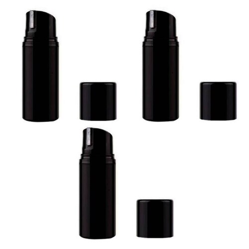 Envases Dispensadores Negros, MXBCE-003, 3 Pzas, 80ml, Plástico Tapa Dispensadora, Negro,, BlackCream80