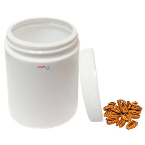 Envases de Tarro con Tapa de Rosca MXRAT-004 4 Pzs 250g  Diámetro 7 cm Polietileno Tapa de Rosca Color Blanco, JarWhite
