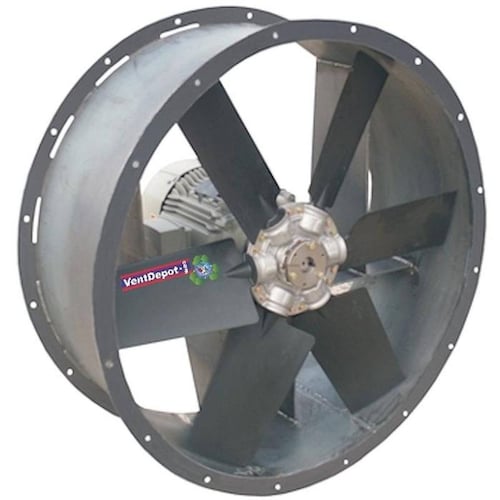 Ventilador Tubular Industrial, MXWBZ-002, 33300m3/hr, 42" Diámetro, 3HP, 220/440V, 1150RPM, 69dB, 6Polos, 6Álabes, WizzBlizz