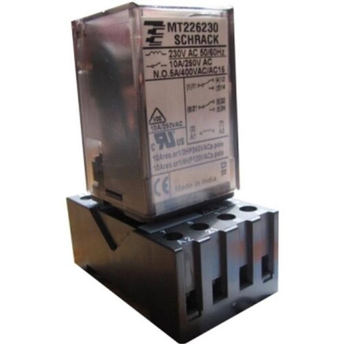 Relevador para Equipos Electricos, MXCRE-003-1, Relevador c/Base, 24 VDC a 60 Hz, 10A @ 250VAC, c/sobremando manual, CoilRelays