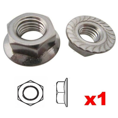  Tuercas con Arandela dentada Flange, MXTSW-007-2,  DiámetroT:1/2", Ó 12.7 mm, 13 Hilos, Galvanizado, 1 Pza., NutWasher