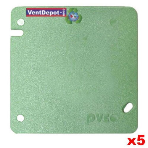 Tapas PVC Registro Electrico MXBXV-008-1 5 Pzas 25mm Diámetro Tapa Cuadrada Ciega Verde PVC, BoxCover