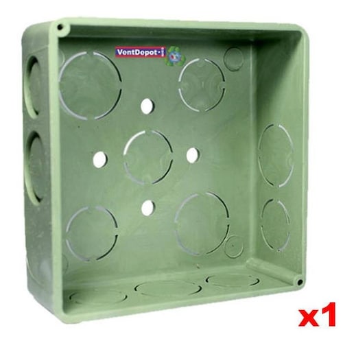 Caja para Salida Electrica MXECX-004-2 1 Pza Caja Cuadrada de PVC 4X4" Entrada 34" Verde, ElecBox