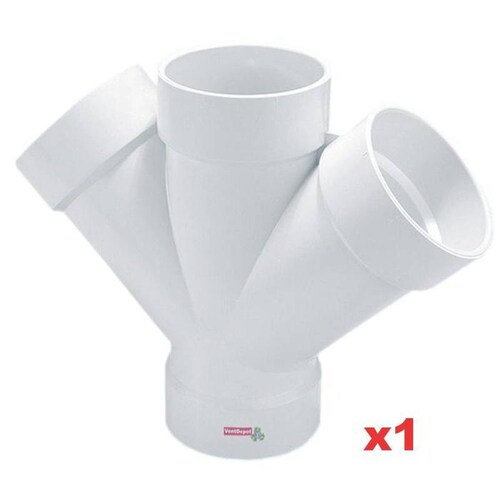 Yee Doble de PVC MXYED-001 1 Pza 110x110x110mm Diámetro Yee Doble Blanco PVC, SanixYee Doble