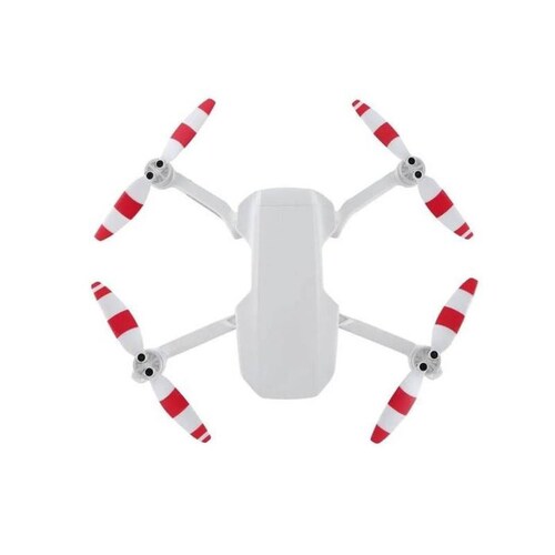 Aspas nuevas para Dron, MXHMI-001-3, 8 Hélices, Blanco con Rojo, Mavic Mini /2/SE, 12 Tornillos, 1 Destornillador, MiniProp