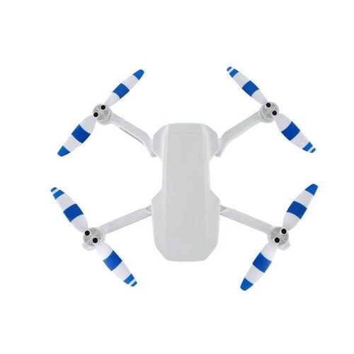 Hélices Suaves al Volar para Dron, MXHMI-003-1, 8 Hélices, Blanco con Azul, Mavic Mini /2/SE, 12 Tornillos, 1 Destornillador, MiniProp