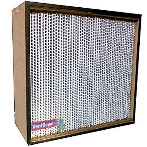 Depurador de Aire Tipo Filtro HEPA MXHPR-144 24x24x12" MERV 18 Eficiencia 99,97porciento a 0,3m 1100 m³hr 25,4 mmcda Acero Inox,304-10Pzas HEPAPro