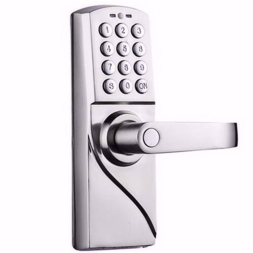 Chapa con Código de Seguridad Mixto MXLCK-001-19 Código Numérico Plata Espesor de Puerta 35 a 55 mm Pilas 4 x AA No incluidas PrimeKeyLock