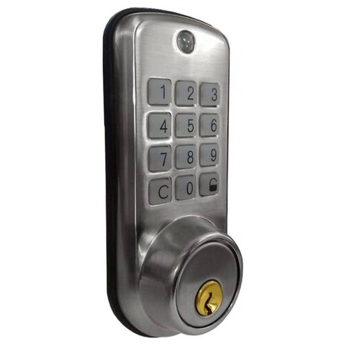 Chapas para Puertas de Vidrio MXLRP-001-23 Código Numérico Plata Espesor de Puerta 35 a 55 mm Pilas 4 x AA No incluidas LockPadPro