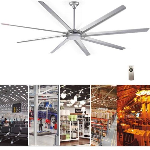 Ventilador Gigante 8 Alabes, MXSIW-002-2, Diametro 2.5m u 8Pies, 47572 m3/hr, 80 RPM, Acabado Blanco, 6 Velocidades, 121.7 W, 127V, 60Hz, 45dB., SoftWind