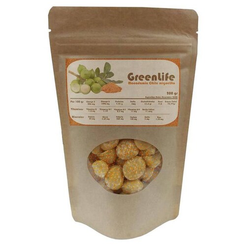 Macadamia con Vitamina y Amigdalina MXMIP-002-3 200grMacadamia Miguelito Nuez PeladaBolsa de Papel Kraft, Macadamia Picante