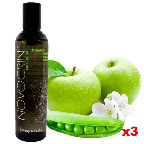 Shampoo capilar para caida Hombre MXSHW-003-4 3 Pza 250ml Shampoo Unisex 100porciento Natural Botella Plástico Uso Diario, ShampGrow