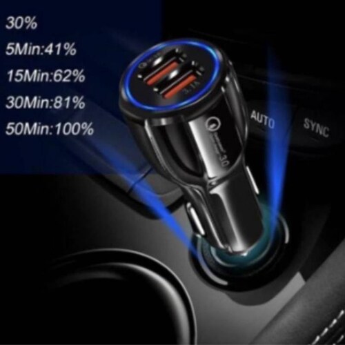 Cargador de Carro al Mejor Precio MXDUL-002-3 2 Puertos USB 12-24V Entrada 12V 2A Salida 12V 1,7A Max, 5 V 3,1A Negro, DualCharge