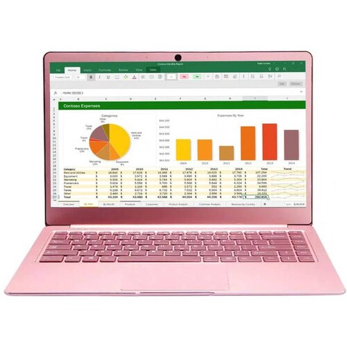 Laptops para gamers, MXSRS-001-8, Intel Celeron, 6GB RAM, 256GB SSD, 14" Pantalla, 2.2GHz, Windows 10, 10000mAh, 6 a 8 Hrs., SoftRose
