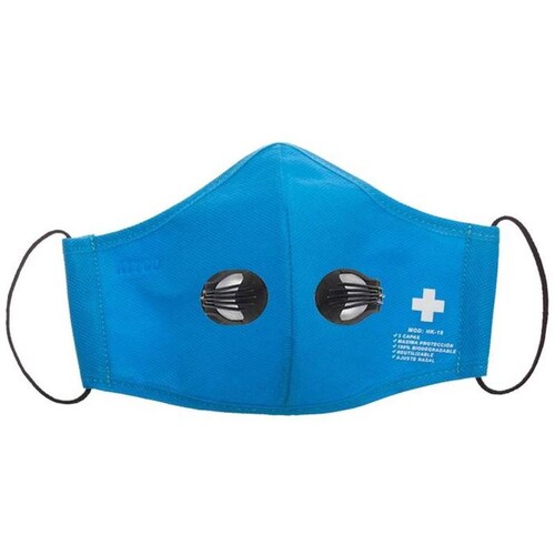 Mascarilla Antiviral con Válvulas MXWPR-49 10 Pzs Sky Blue Azul Cielo 2 válvulas Lavable Non Woven 3 capas, WhiteCross Pro