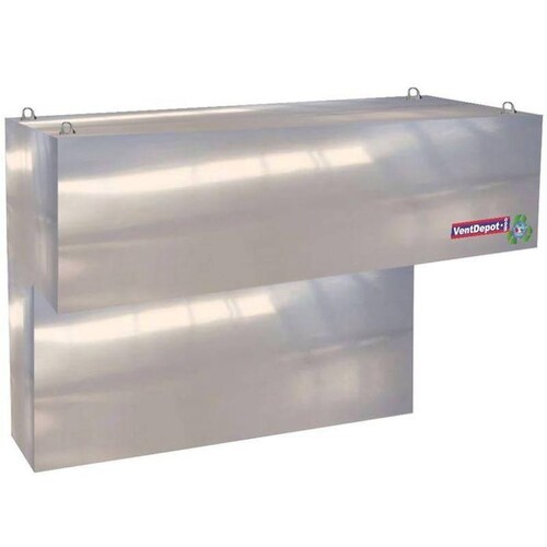 Campana Extractora Industrial, MXINB-1090, 76x24x24", C.24, 3Luminarios LED, Sin Filtro, Dren para Grasa, Inox. 304, BackInox