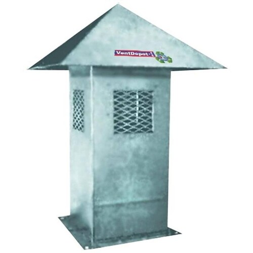Sombrerete de Lamina Galvanizada, MXCSM-213, 26x32 pulg, terminación vertical, galvanizado, Malla Electrosoldada, cal, 20, CuadriSombrerete