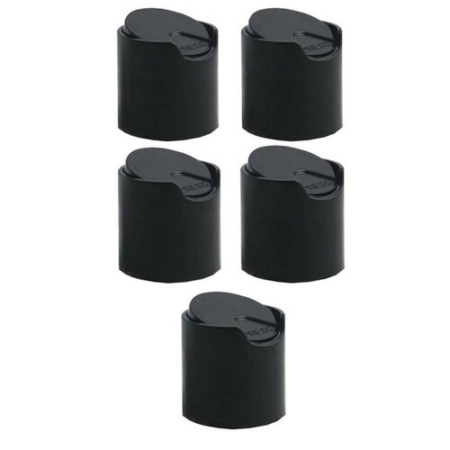 Venta de Tapa Económica, MXLDM-005, 5 pzas, Rosca 20/410, Disc Top, Negro, Plástico, DiscBlack-20-410