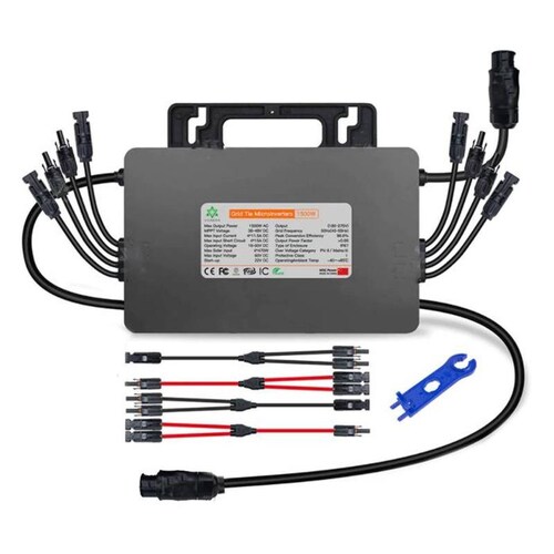 MicroInversor Solar Sencillos, MXICN-004-7, 1500W, 16-61V, 220VAC, 60Hz, -40 a 60 C, Con Wifi, Plata., MicroGreen